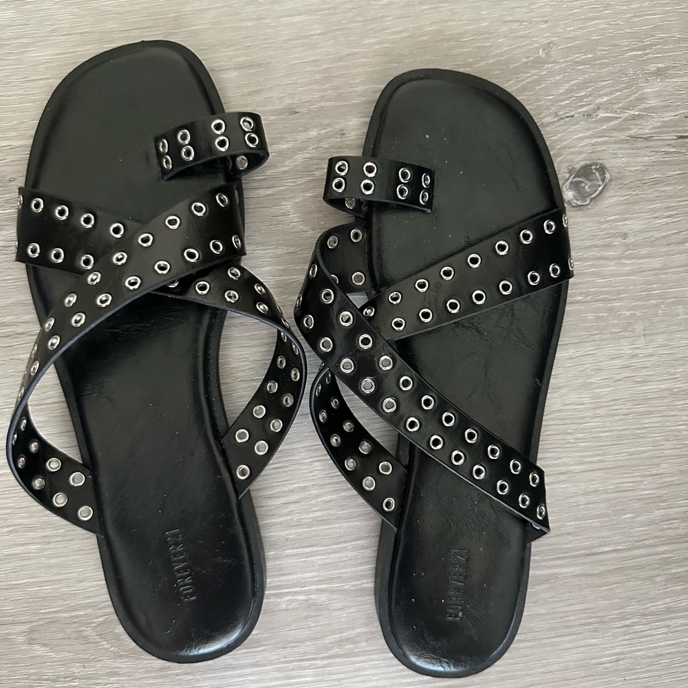 Forever21 Black Studded Sandals